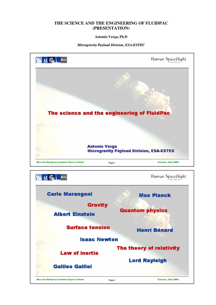the science and the engineering of fluidpac presentation
