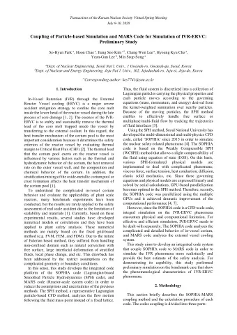 Coupling of Particle-based Simulation and MARS Code for Simulation of IVR-ERVC:  Preliminary Study