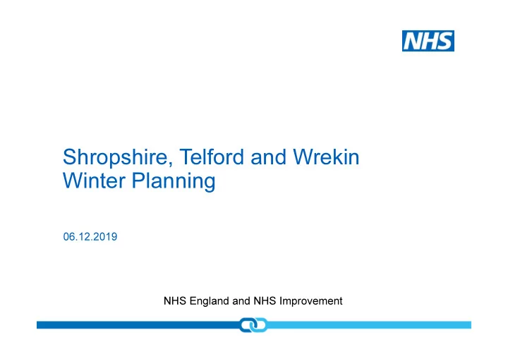 shropshire telford and wrekin winter planning