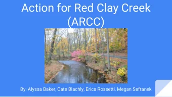 Action for Red Clay Creek  (ARCC)  By: Alyssa Baker, Cate Blachly, Erica Rossetti, Megan Safranek