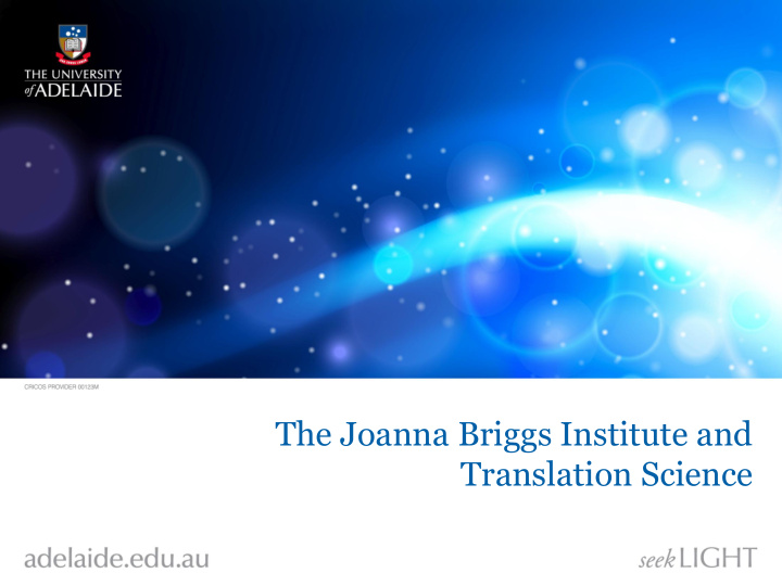the joanna briggs institute and translation science