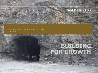 I N V E S T O R  P R E S E N T A T I O N  0 9 . 1 5  1  Investor Presentation August 2015