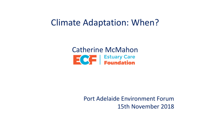 climate adaptation when