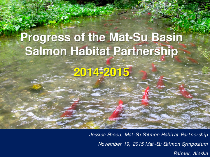 matanuska susitna basin salmon habitat partnership