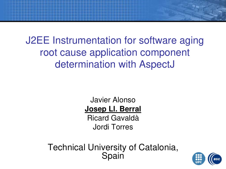 j2ee instrumentation for software aging root cause