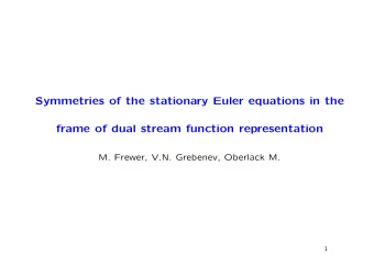 Symmetries of the stationary Euler equations in the  frame of dual stream function representation