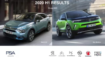 2020 H1 RESULTS  28 July 2020  New -C4  New Mokka e  New Mokka-e  DISCLAIMER  This presentation