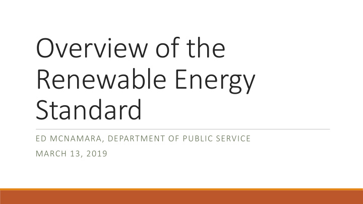 overview of the renewable energy