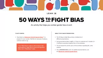 Download our Moderator Guide &amp; Speaker Notes* to  The 50 Ways to Fight Bias activity is