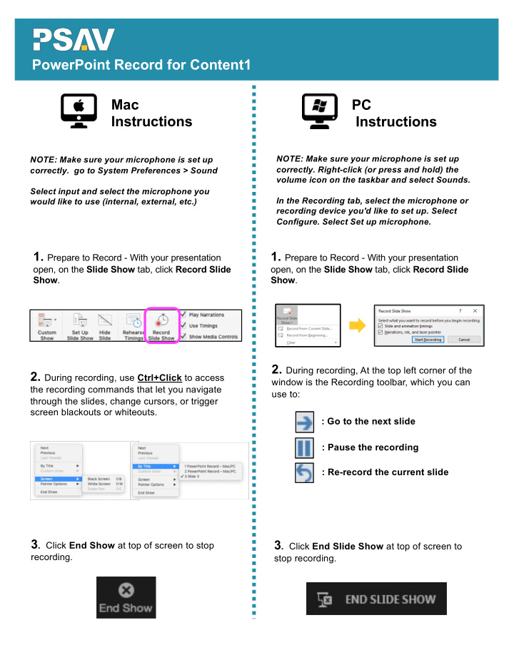 powerpoint record for content1 mac pc instructions