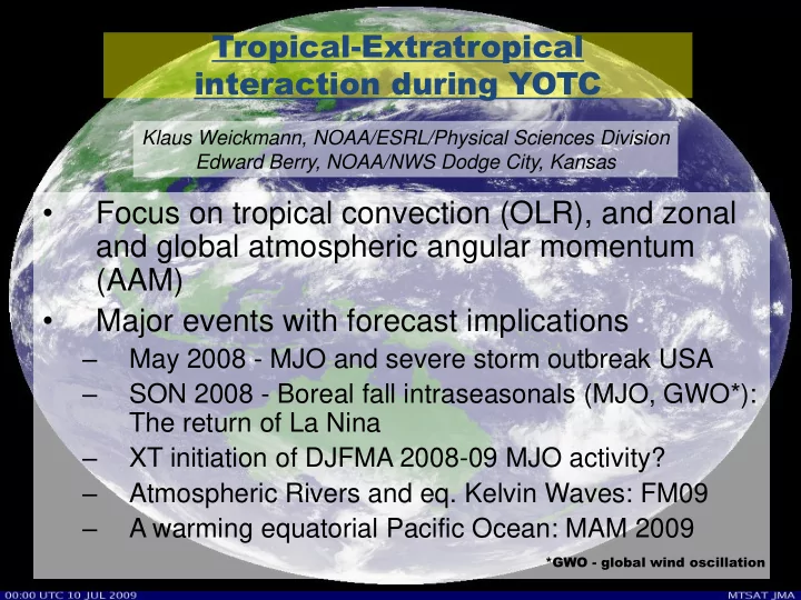 focus on tropical convection olr and zonal