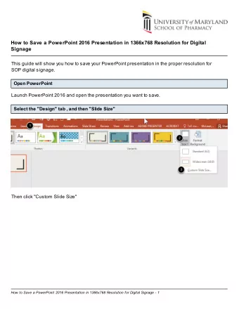 How to Save a PowerPoint 2016 Presentation in 1366x768 Resolution for Digital  Signage  This guide