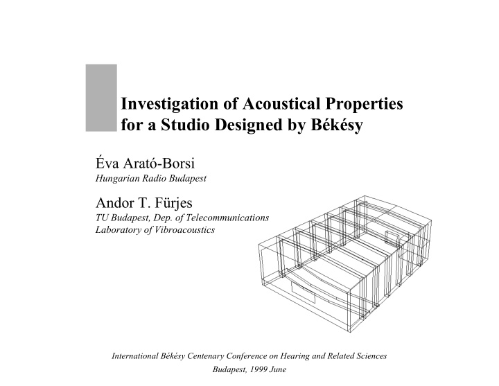 investigation of acoustical properties for a studio