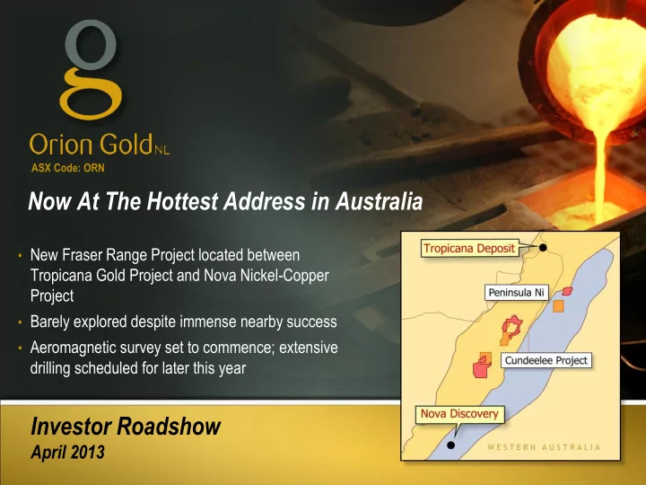 now at the hottest address in australia