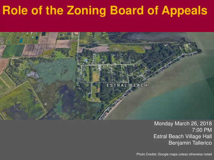 role of the zoning board of appeals