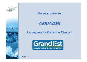 AERIADES  AERIADES  Aerospace &amp; Defence Cluster  Aerospace &amp; Defence Cluster  April 2018  1
