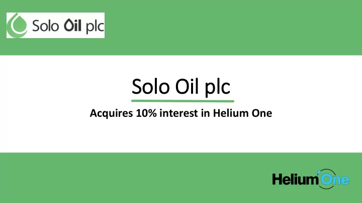 solo oil plc