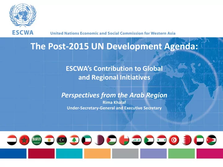 the post 2015 un development agenda