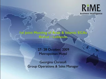 1st Joint Meeting of Arab &amp; Islamic ECAs  Beirut  Lebanon  27- 28 October, 2009