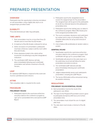 PREPARED PRESENTATION  OVERVIEW  2. Participants report to the designated area to  receive the