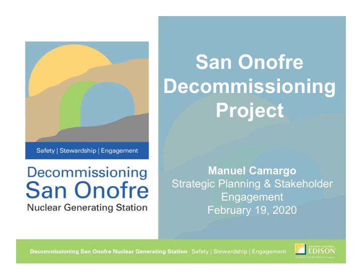 san onofre decommissioning project