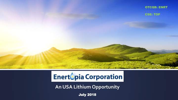 an usa lithium opportunity