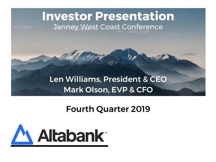 investor presentation