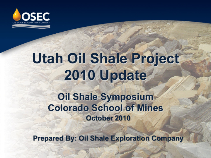 utah oil shale project