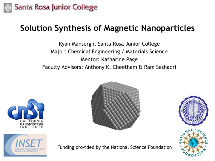 solution synthesis of magnetic nanoparticles