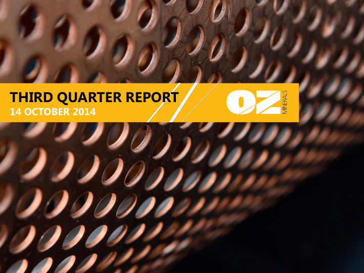 third quarter report