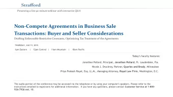 Transactions: Buyer and Seller Considerations  Drafting Enforceable Restrictive Covenants,