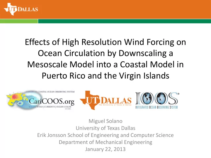 ocean circulation by downscaling a