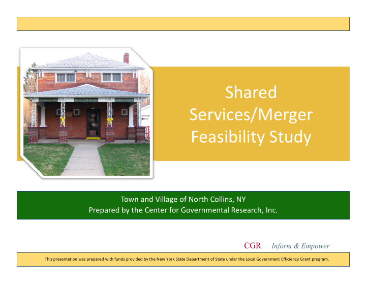 shared services merger feasibility study feasibility study