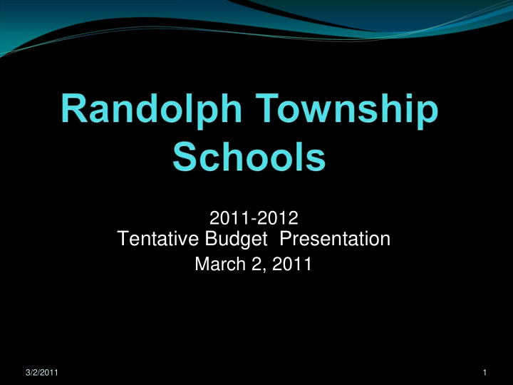 tentative budget presentation