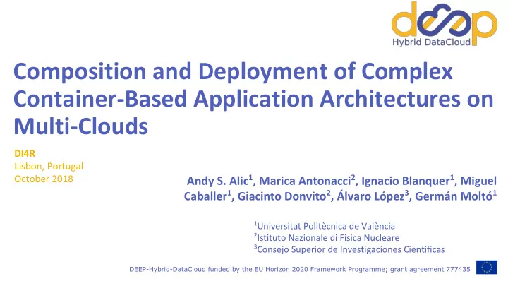 composition and deployment of complex container based