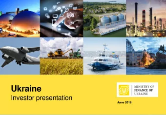 Ukraine  Investor presentation  June 2019  June 2019  1  Disclaimer IMPORTANT : You must read the
