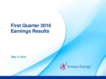 Earnings Results  May 4, 2016  Information Regarding Forward-Looking Statements  This presentation