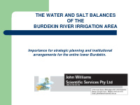 the water and salt balances of the burdekin river