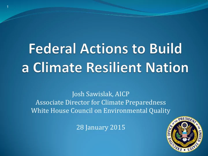 josh sawislak aicp associate director for climate