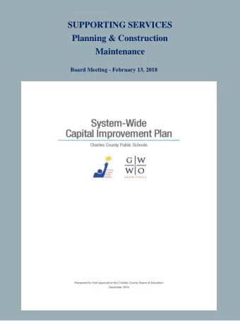 SUPPORTING SERVICES  Planning &amp; Construction  Maintenance  Board Meeting - February 13, 2018