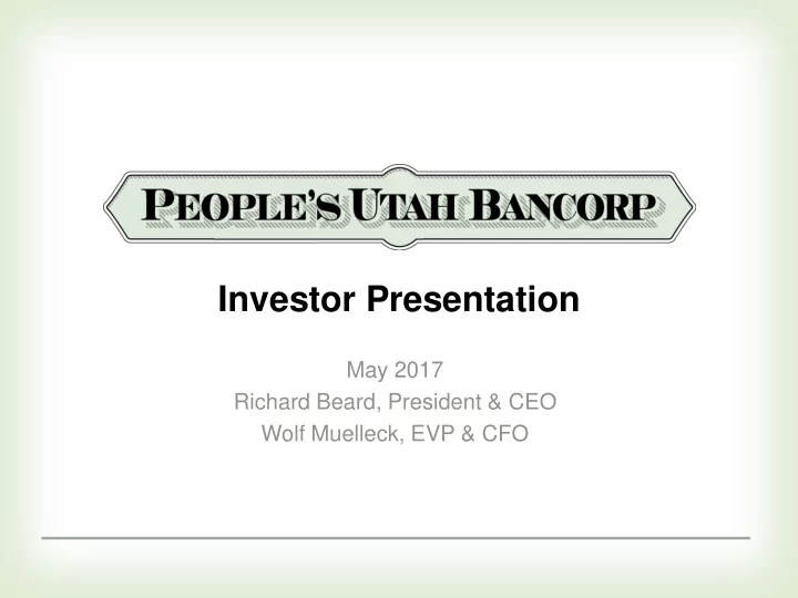 investor presentation