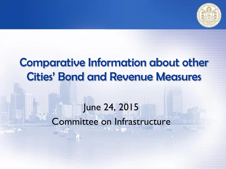 comparative information about other cities bond and