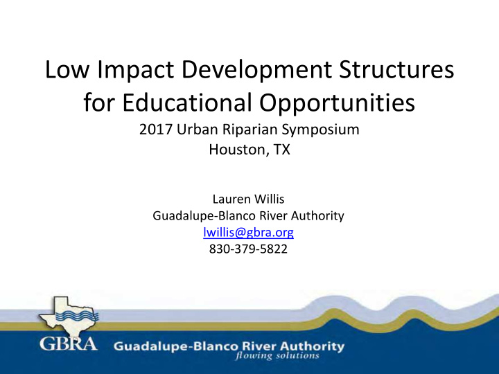 low impact development structures for educational