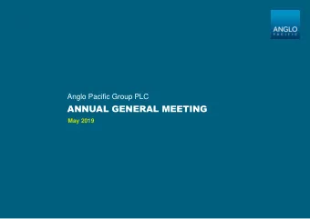 ANNUAL GENERAL MEETING  May 2019  IMPORTANT DISCLAIMER  2 This document has been prepared and
