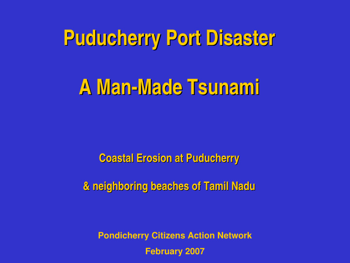 puducherry port disaster port disaster puducherry a man