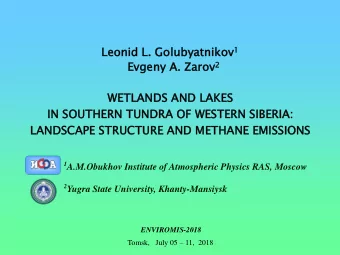 Evgen  Ev  eny A.  A. Zar  arov ov 2  WETLA  LANDS  NDS AND LAKES  KES  IN SOU  OUTHERN  HERN TUNDR