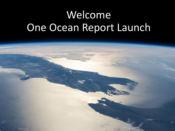 one ocean report launch agenda