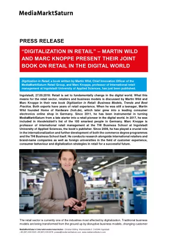 PRESS RELEASE  DIGITALIZATION IN RETAIL  MARTIN WILD  AND MARC KNOPPE PRESENT THEIR JOINT