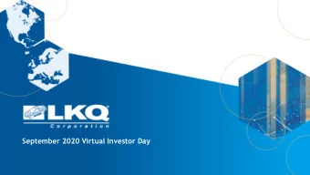 September 2020 Virtual Investor Day  Forward Looking Statements and  Non-GAAP Financial Measures