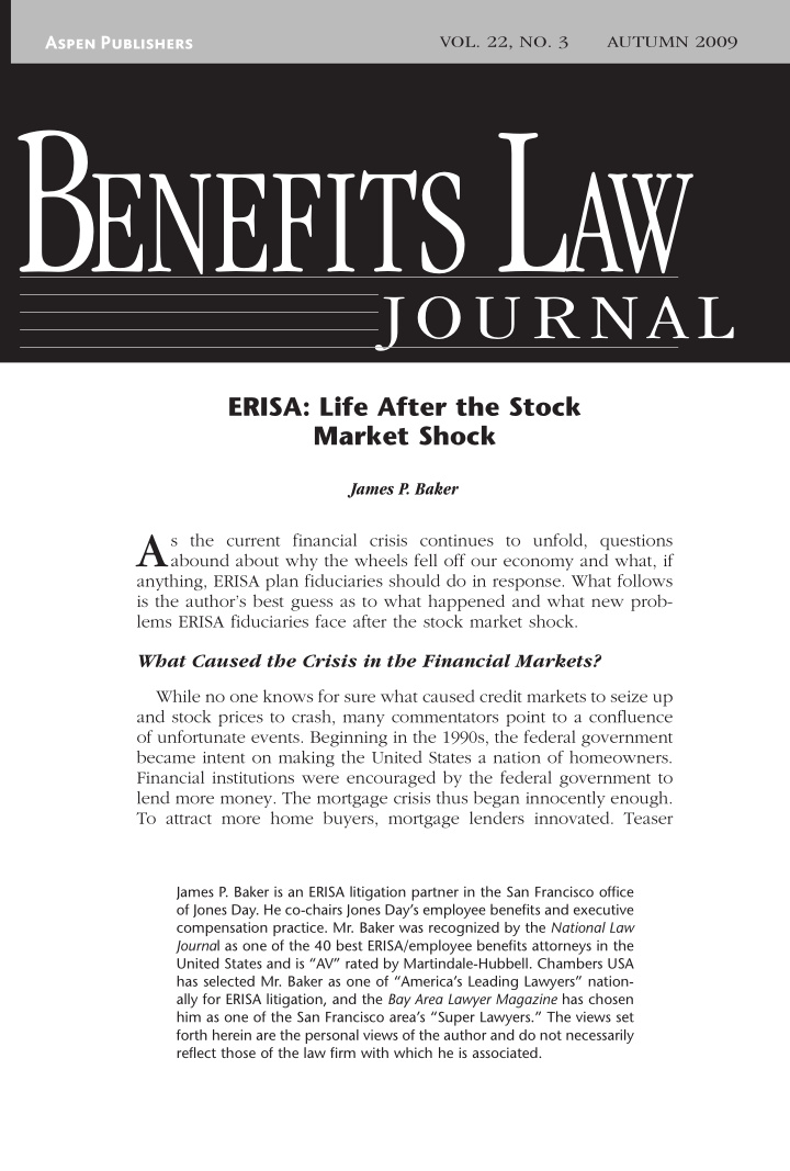 what new erisa problems have emerged as a result of the